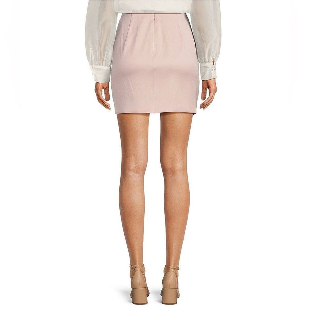 Muse by Marchesa Stretch Mikado Rosette Pencil Mini Skirt Size 4 in Lilac - Picture 3 of 5